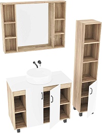Grossman Мебель для ванной Флай 100 GR-3013 дуб сонома/белая – фотография-2
